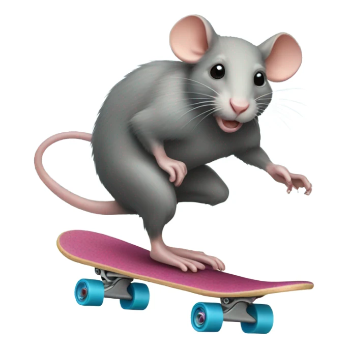 Rat ridding a skate board sticker