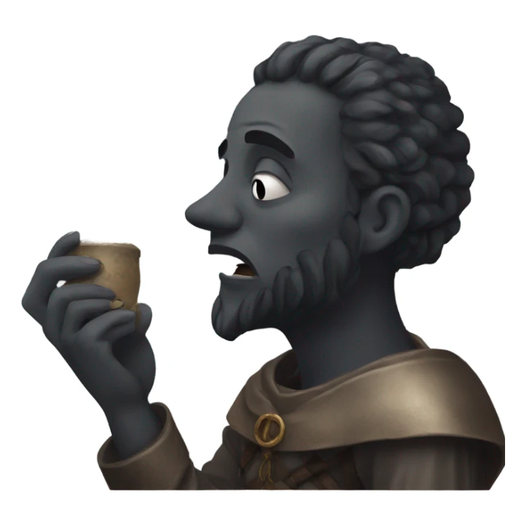 medieval dark fantasy person doing deep breaths sticker