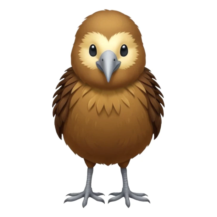 New Zeland kiwi bird on two feet with a long beak and round shape sticker