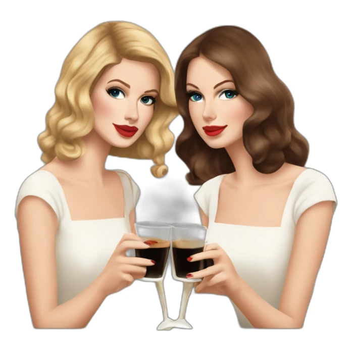 Lana del Rey & Taylor swift  drinking espresso martini sticker