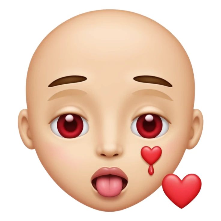 Has hearts as its eyes, has its tongue sticking out  sticker