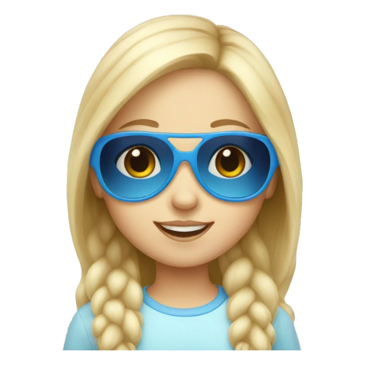 Little white girl with blue sunglasses sticker