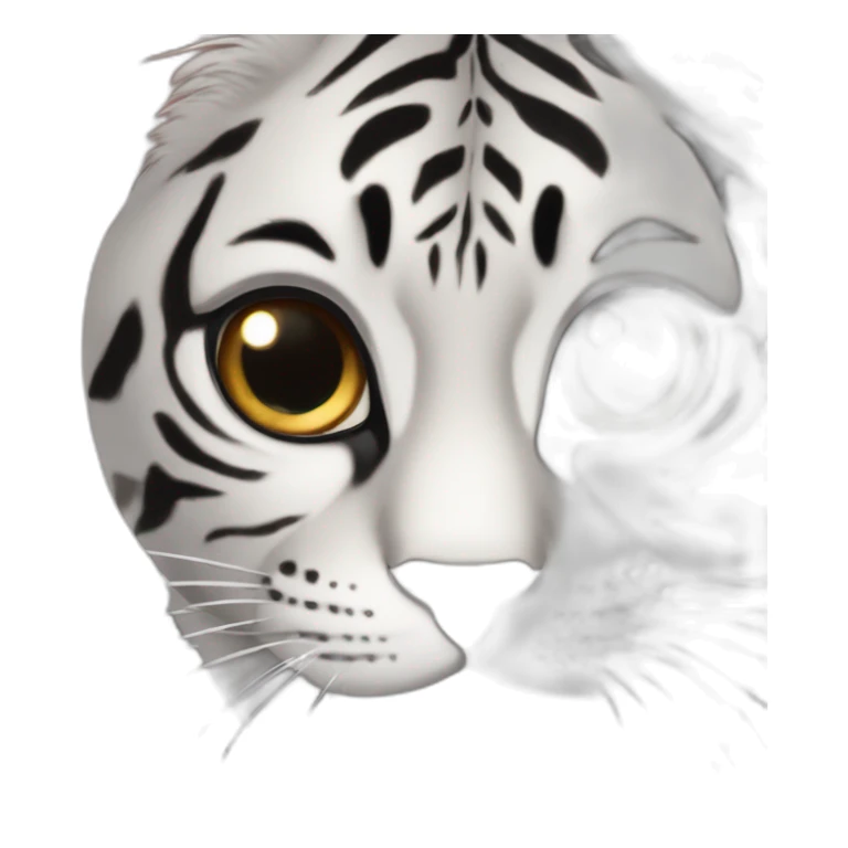 deux chat un tigre blanc gris et un noir sticker