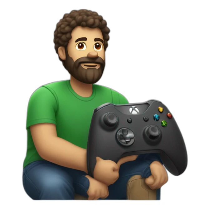 homme brun barbu qui joue à la Xbox sticker