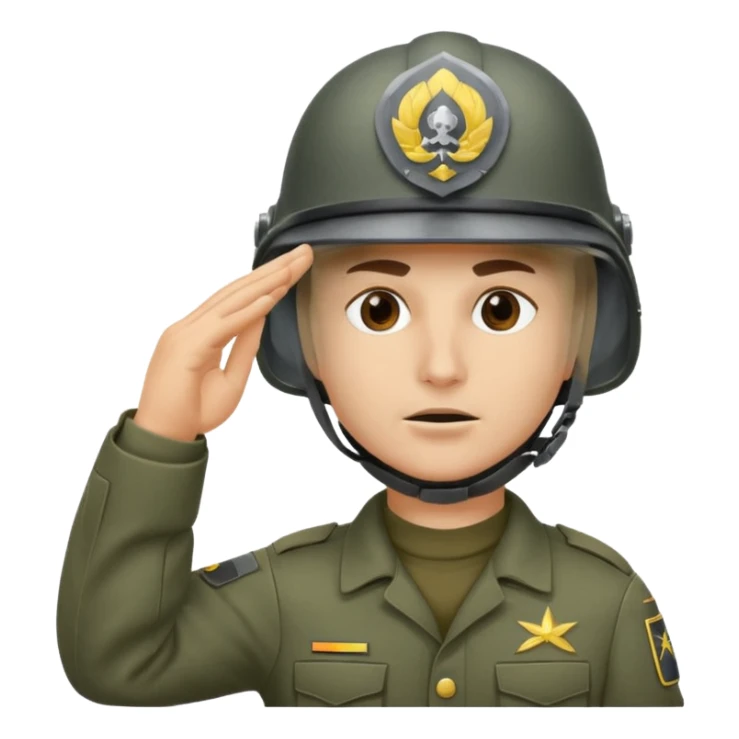 Soldier saluting with helmet + mask sticker