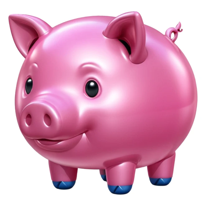 pink jeff koons style inflatable pig sculpture  sticker