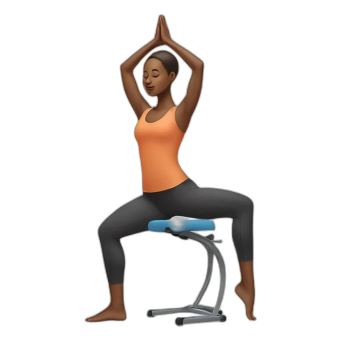 woman with yoga chair pose sticker