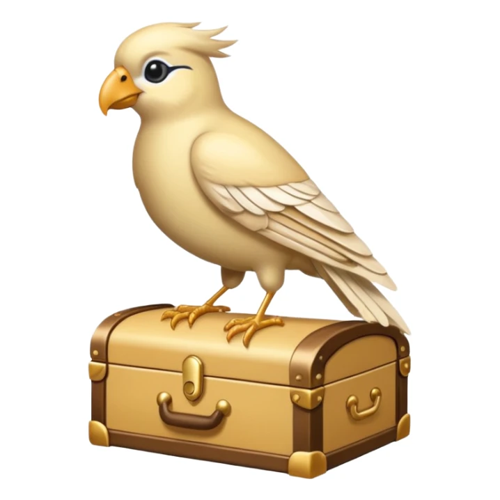 dollar bird up, cream color on chest sticker