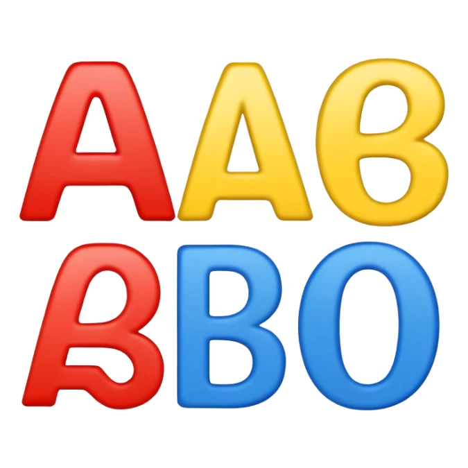 cartoon-style letters A, B, C with smiling faces in bright colors sticker