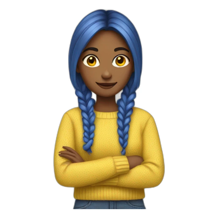 Girl in blue and yellow sweater sticker