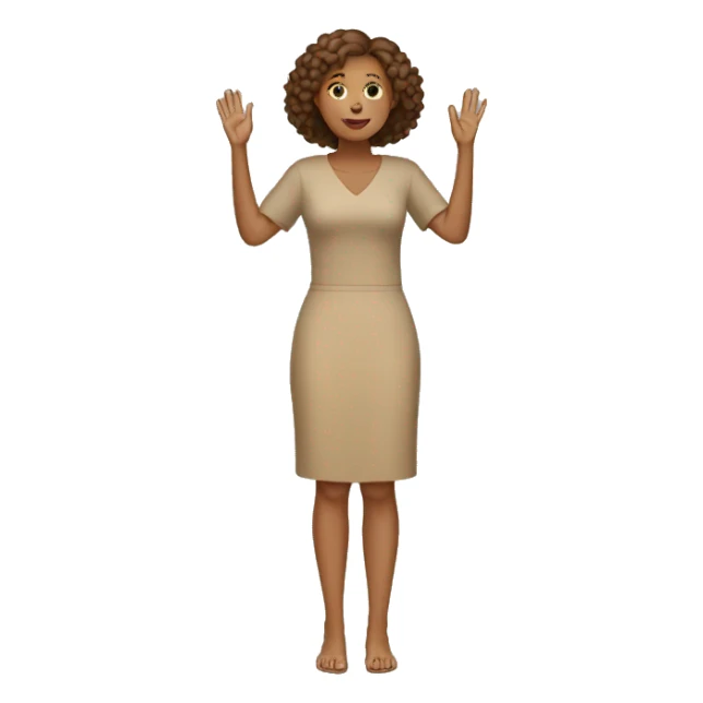 Tan Woman (full-body) (hands raised) sticker