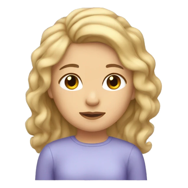 Girl with brown hair and blonde streaks sleeping sticker