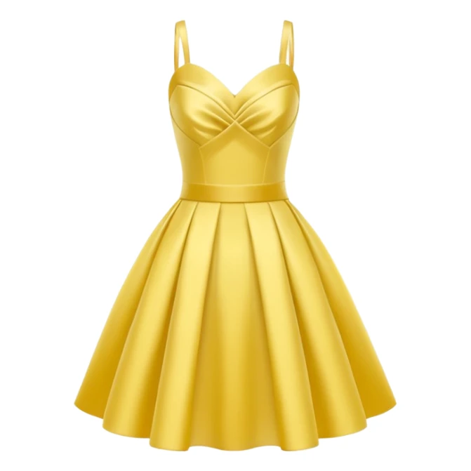 Yellow short satin wedding dress sticker