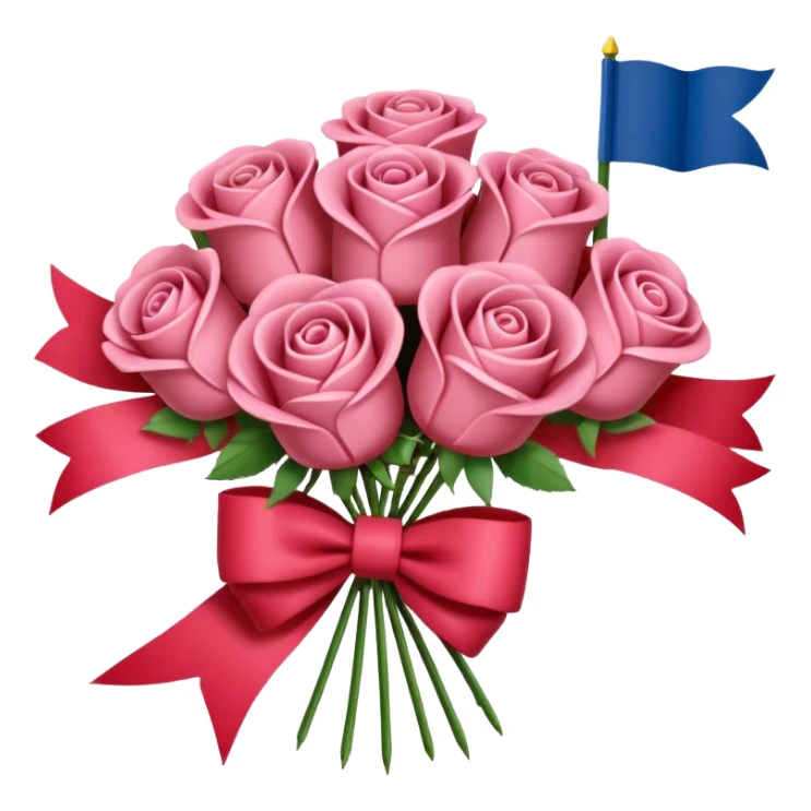 SPAM MEAT rose bouquet tied in a french flag bow sticker