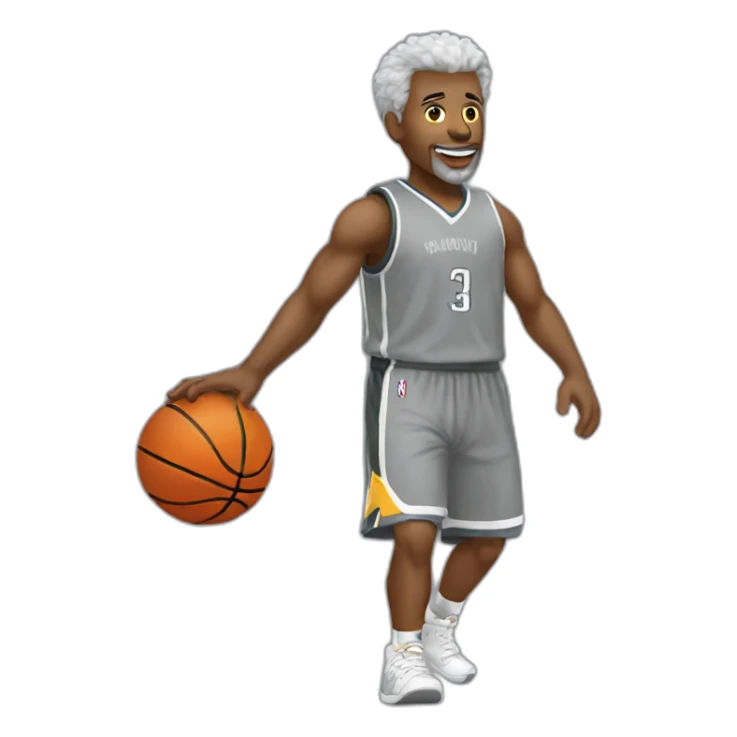 greyhaircutchicken play basketball sticker