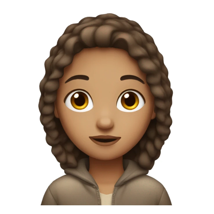 cozy girl with brown hair sticker