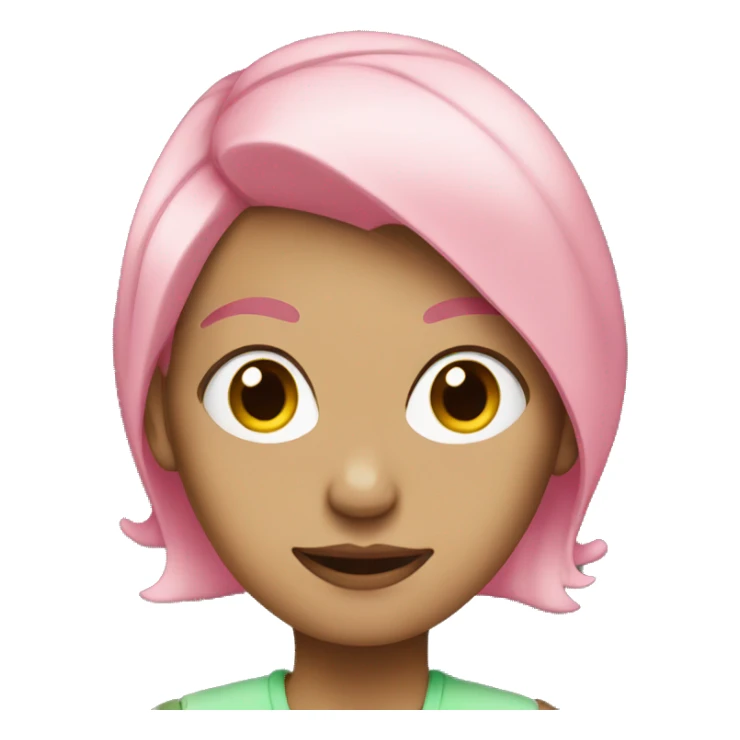 White Woman with split pink and gren hair sticker