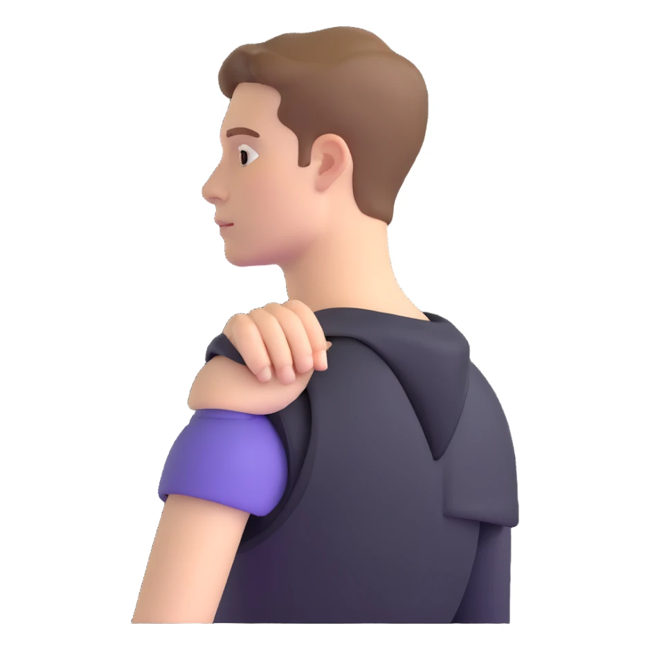 white young man's shoulder, just the shoulder area sticker