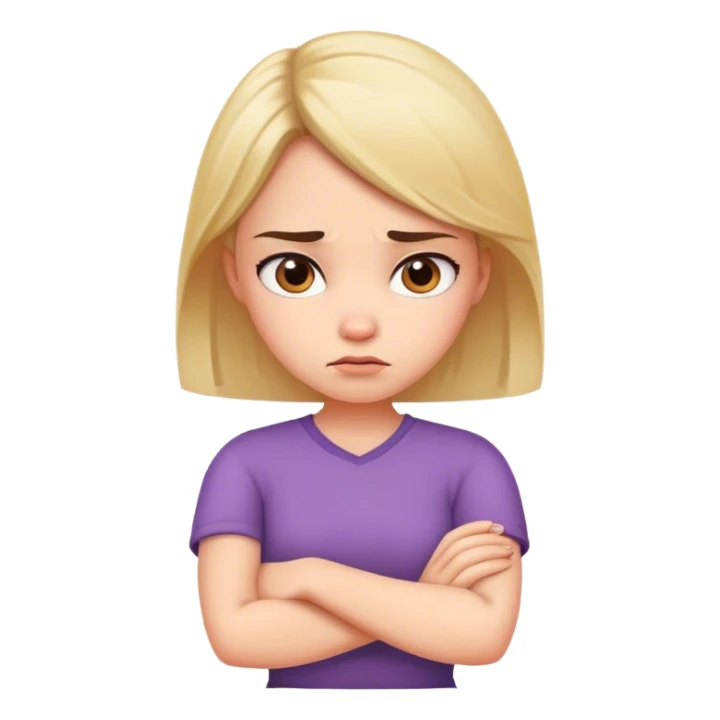 Annoyed Girl with arms crossed sticker
