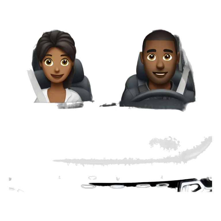 A couple in relationship into white Range Rover  sticker