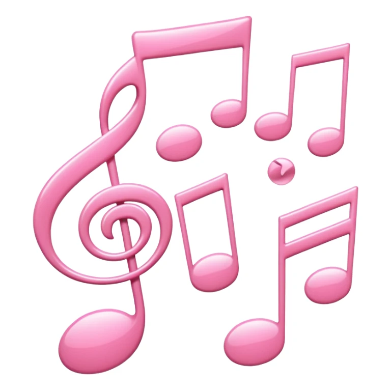 Soft pink notes of music sticker