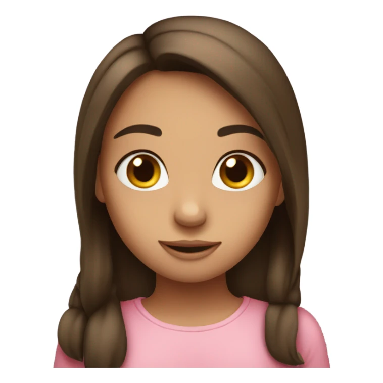 Shy flirty girl brunette sticker