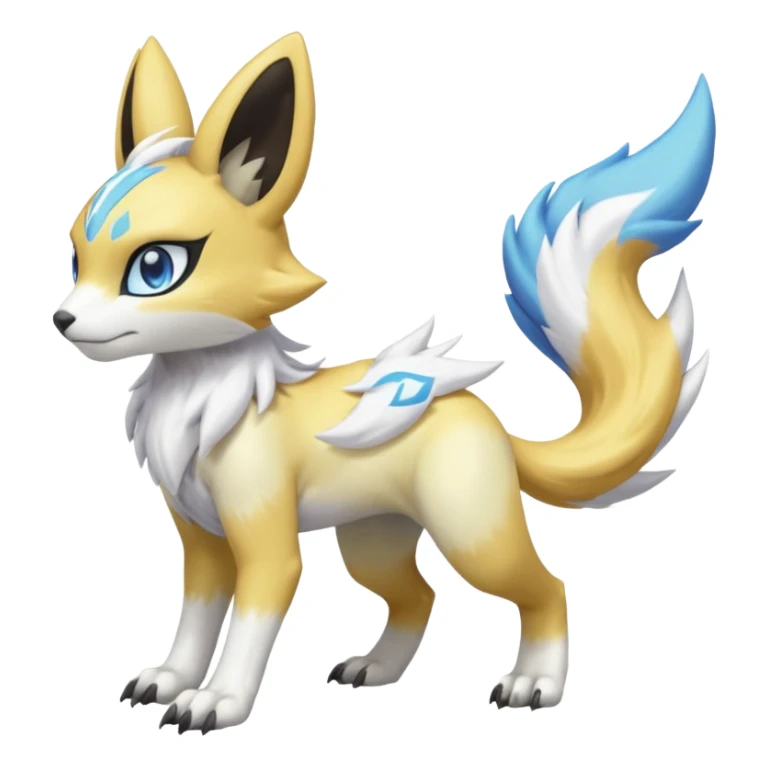 Garurumon-Meloetta-Renamon-fusion-hybrid-creature (full body) sticker