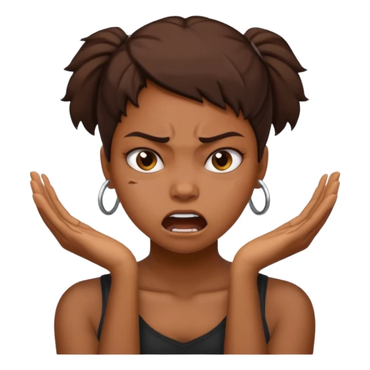 black girl grabbing neck mad sticker