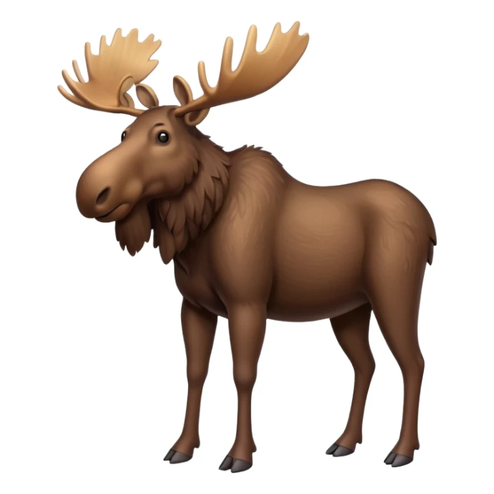 A high-resolution digital illustration of a full body moose in a clean, semi-realistic style. The noble moose is shown full body sticker