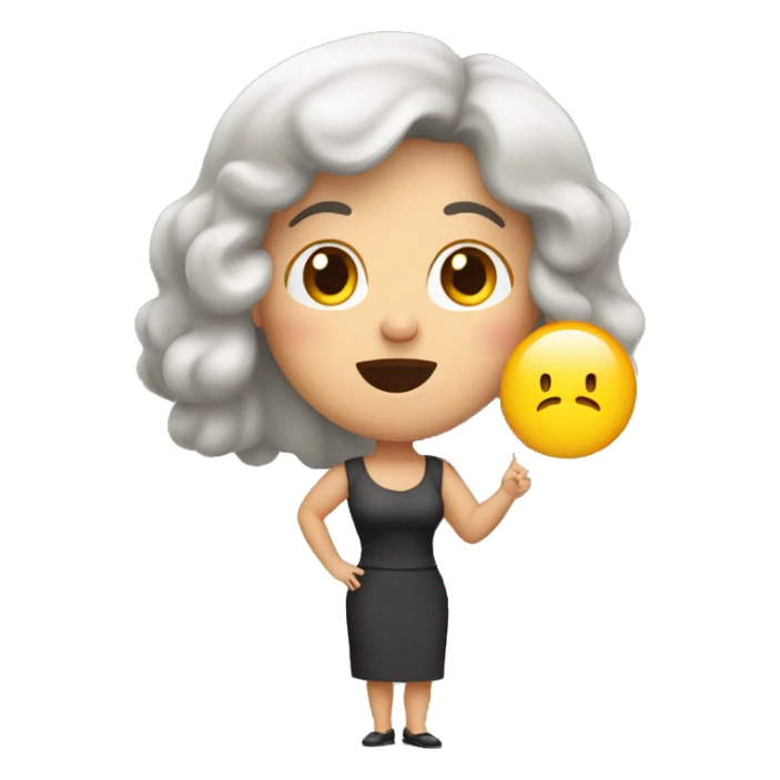 middle aged chunky brunette pointing surprised at what she sees sticker