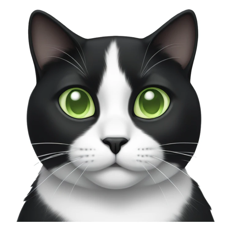 Black and white cat with light green eyes sticker