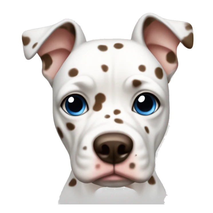 Blue eyed White Pocket Bully with brown spots sticker