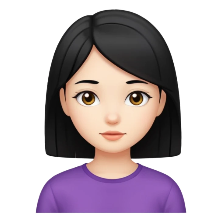 Cute girl with straight hair  sticker