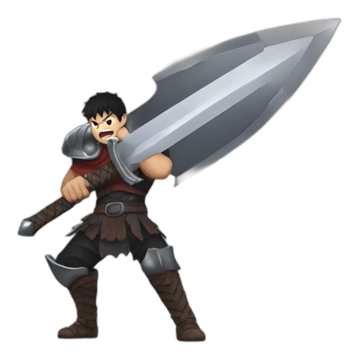 angry berserk guts carrying a huge sword on his shoulder sticker