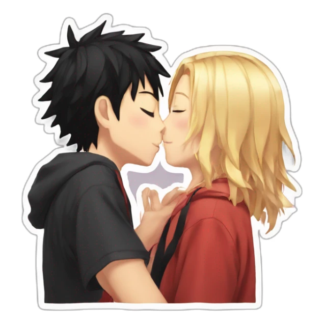 Kenma and Kuroo Kissing  sticker