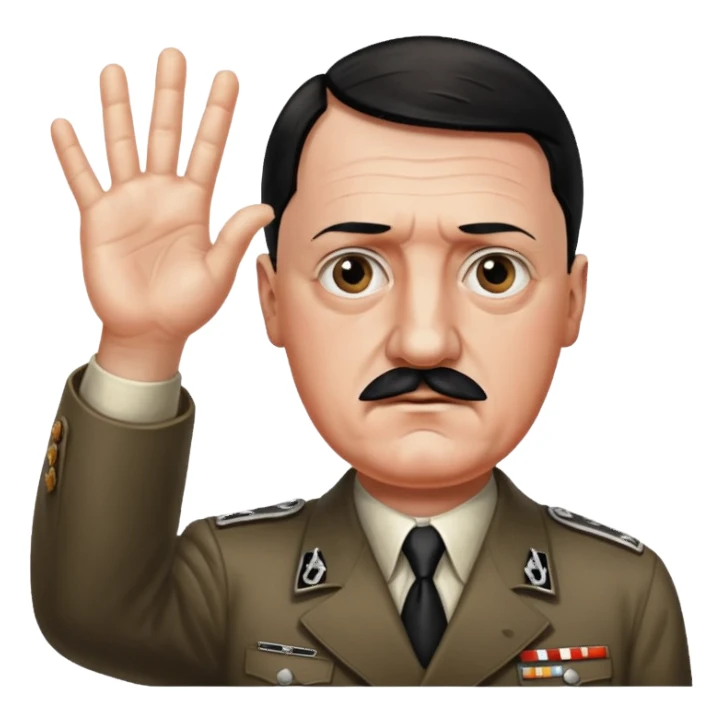 Hitler with hailing with one hand and painting with the other hand sticker