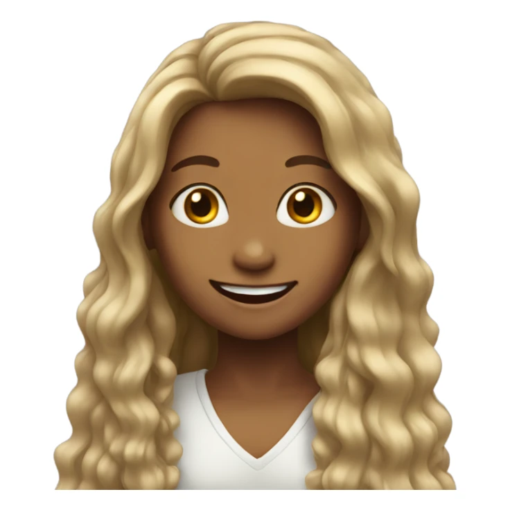 happy girl with long hair sticker