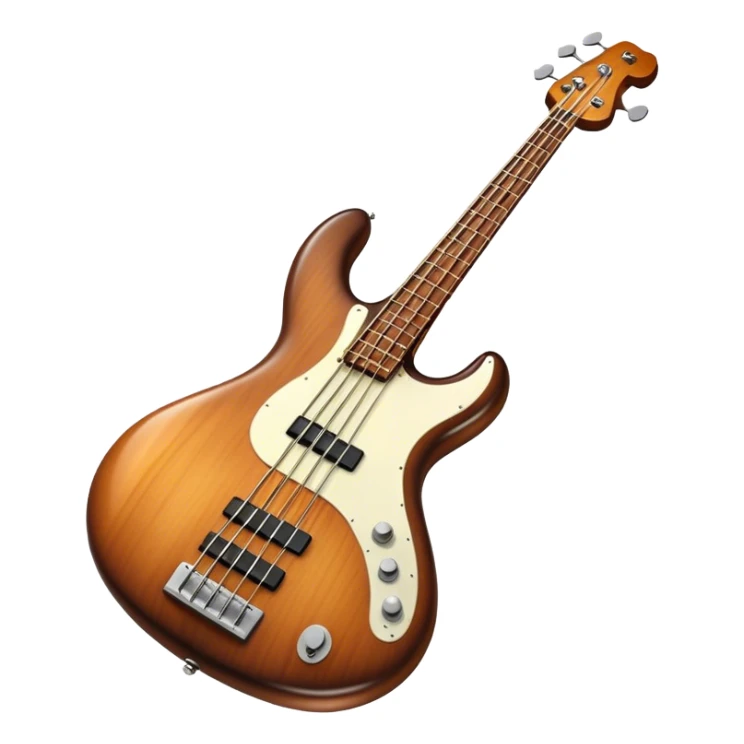 Cinematic Realistic Bass, deep polished wood with rich grain, thick taut strings stretching across its curved body, subtle warm lighting emphasizing its form, glowing with depth and powerful musical resonance. sticker