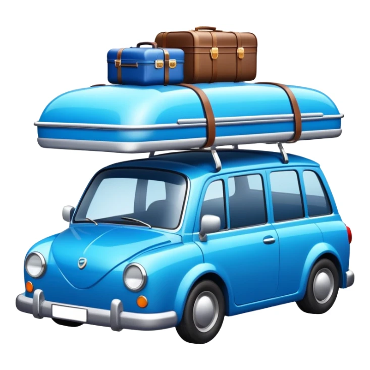Road trip car with roof luggage rack sticker
