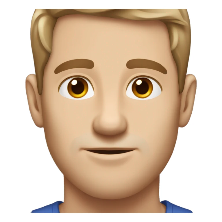 white man, with brown hair, hazel eyes, with a small mole on his cheek sticker