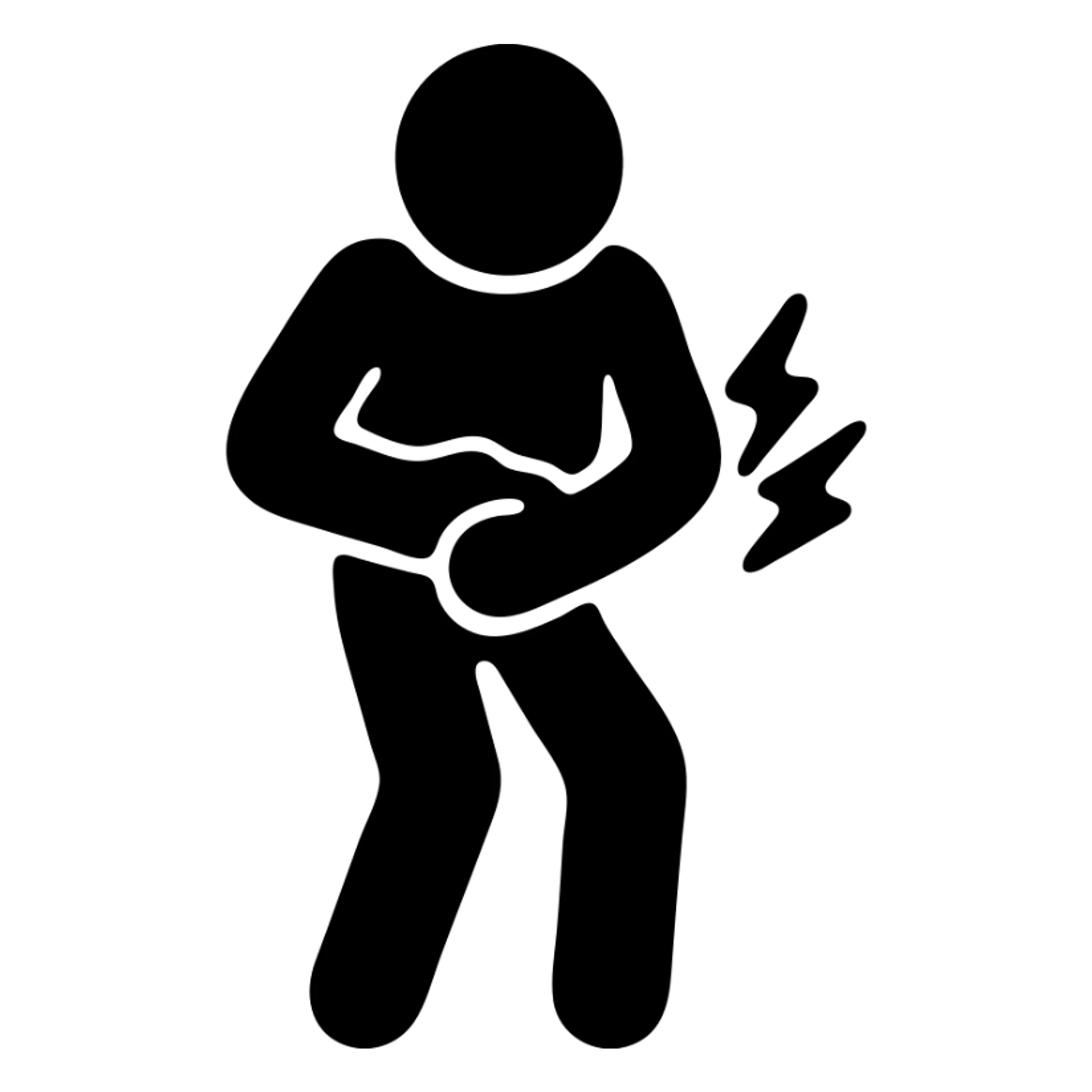 a person with stomach ache sticker