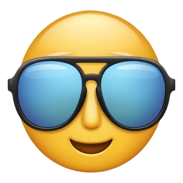 Sunglass emoji but with white glasses sticker
