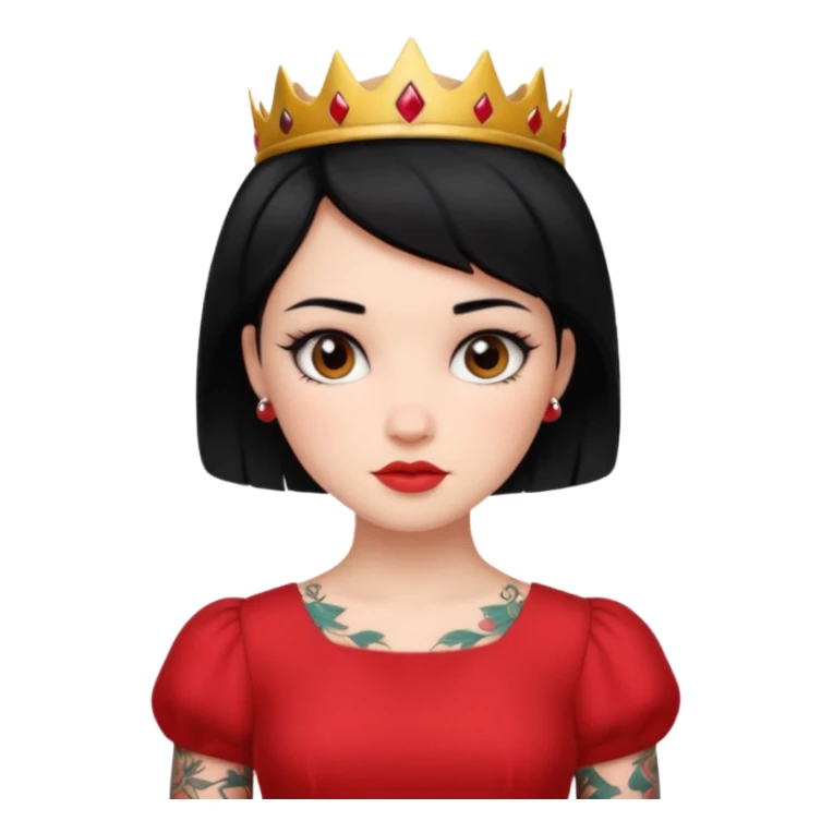 Tattooed princesses red dress short hair sticker