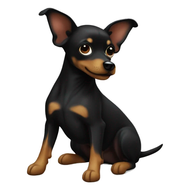 Little cute black dog toy terrier sticker