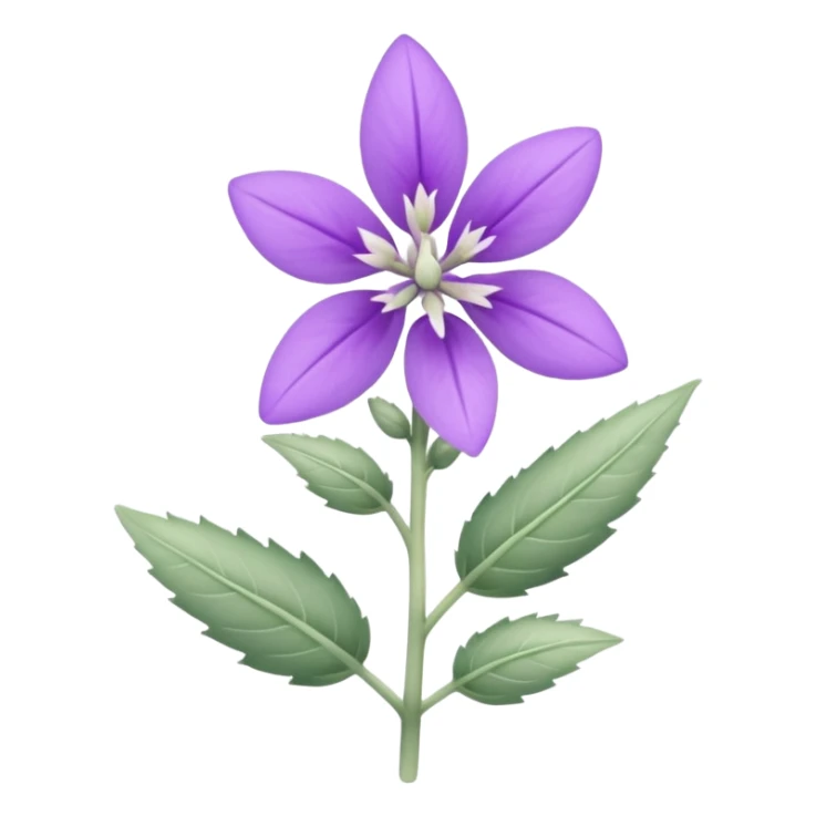 clary sage flower, simple and expressive emoticon style sticker