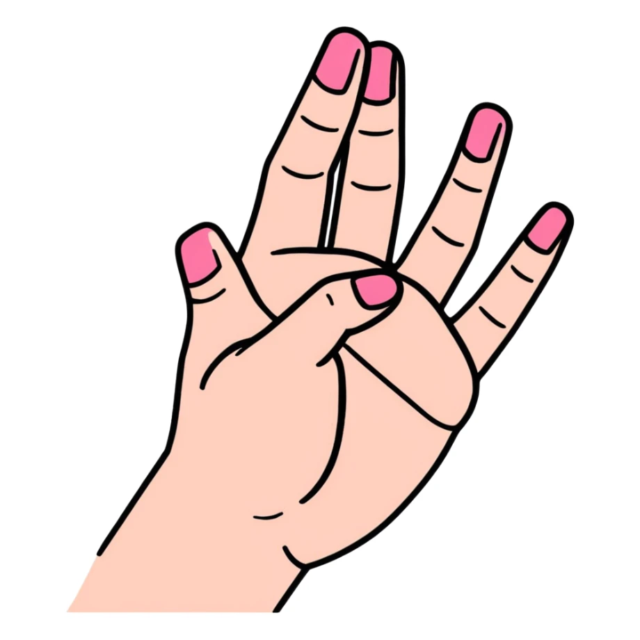 Hand turned upside down with pinky and index fingers extended  sticker