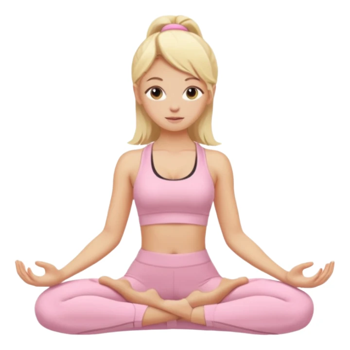 Yoga Blonde Girl With Light Pink Clothes sticker