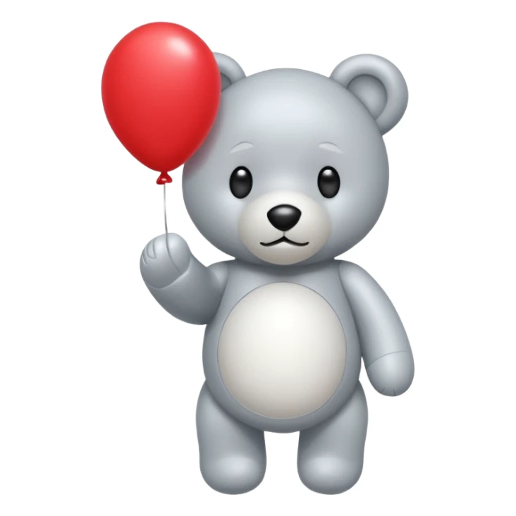 Niedliches gespenst in teddybärform mit einem luftballon in der hand sticker