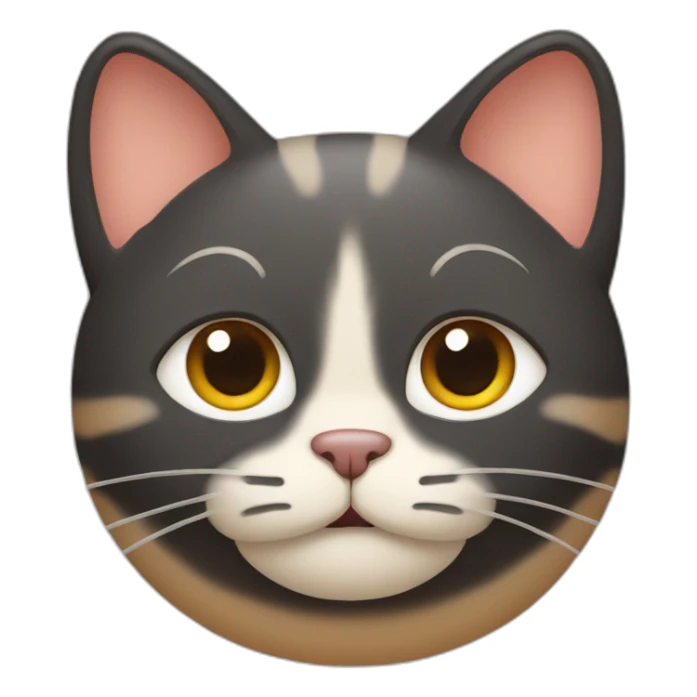 Threecolor cat with line in the middle of face sticker