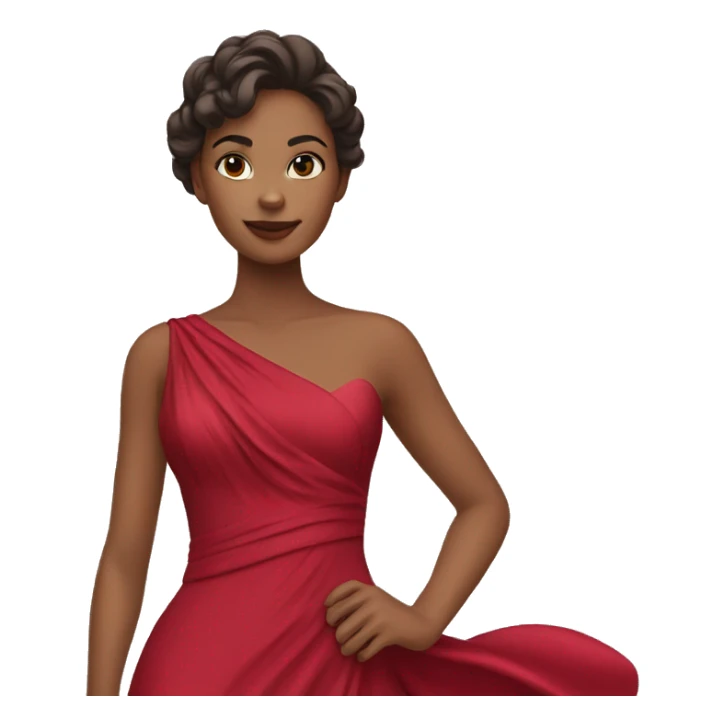 Woman in flowing ruby dress sticker